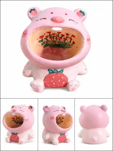 草莓熊大口摆件