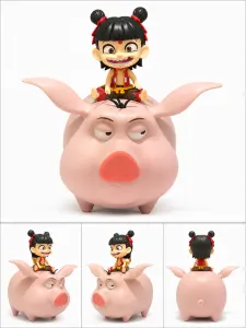 双髻骑猪娃娃