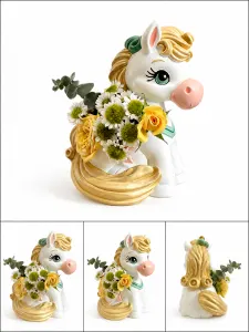 独角兽花环摆件